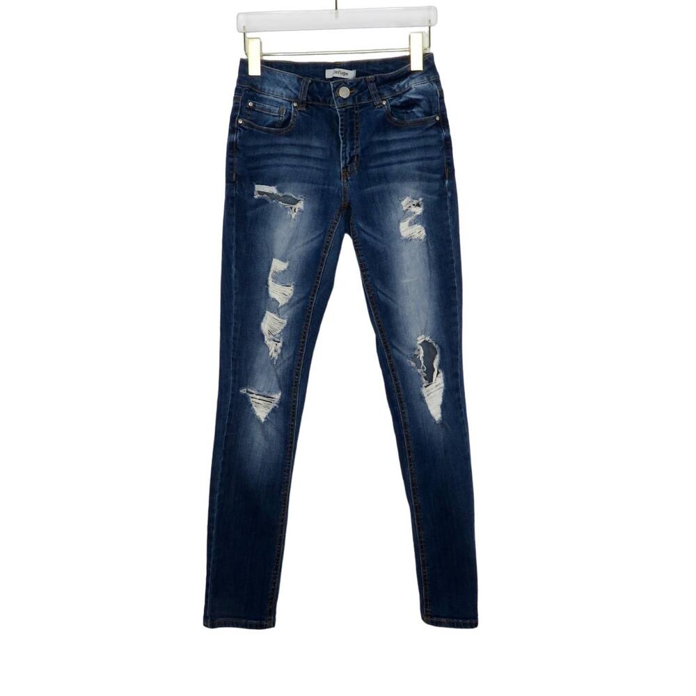 Charlotte Russe Refuge High Rise Ripped Jeans Distressed Skinny Jeans Size 2